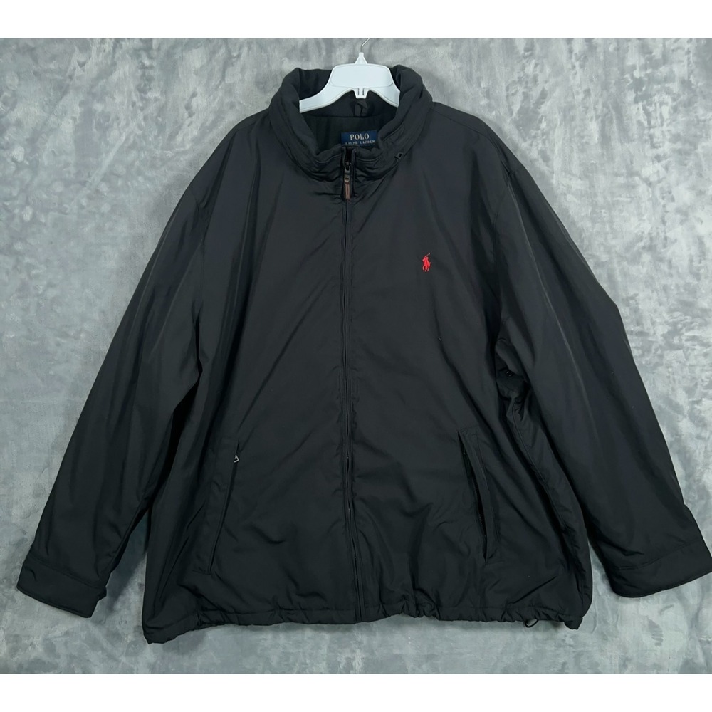 Polo Ralph Lauren Harrington Jacket Mens 4XB Big Bomber Full Zip Black Hooded